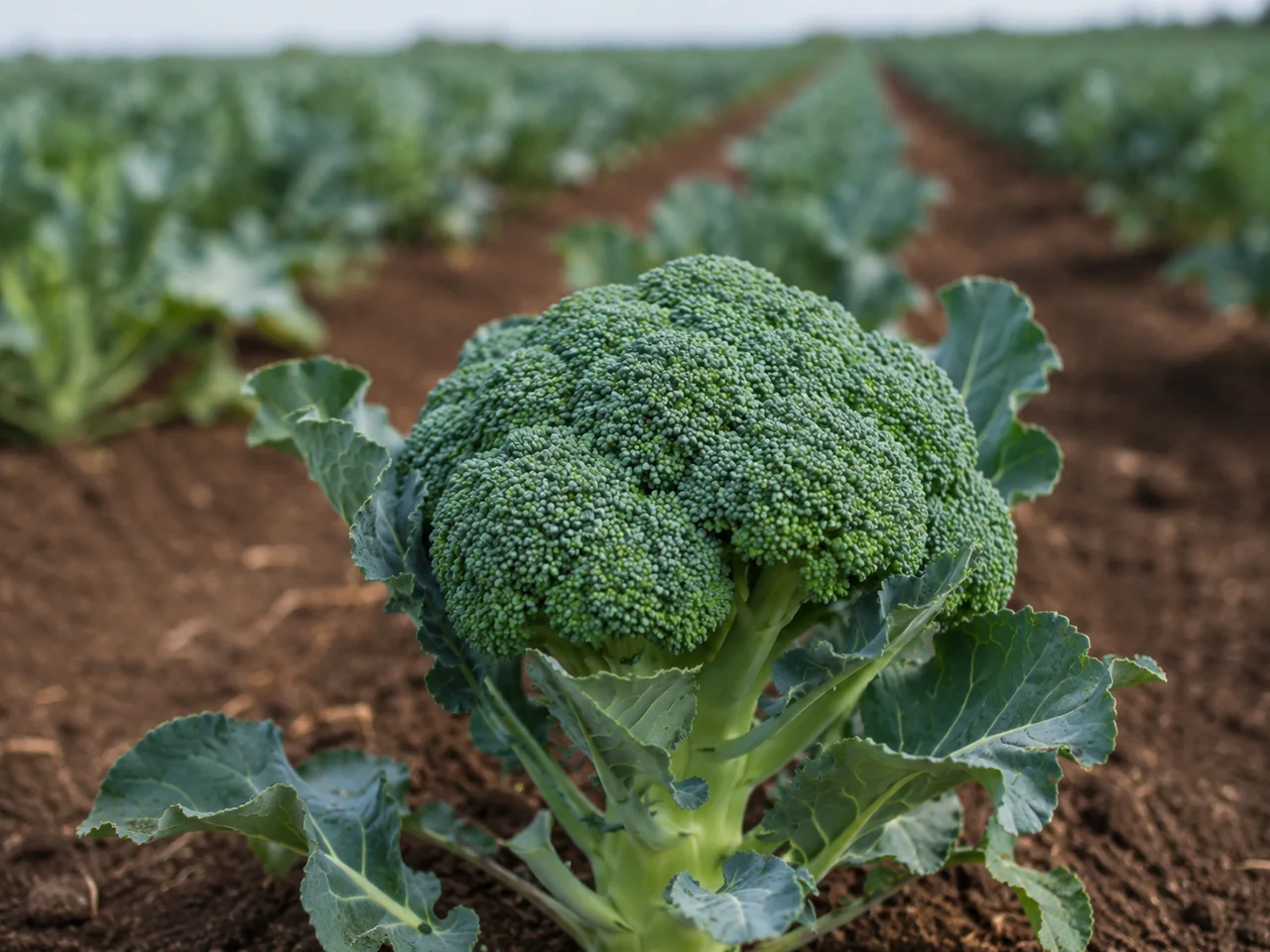 Imagen ilustrativa de brócoli cultivado a campo abierto.