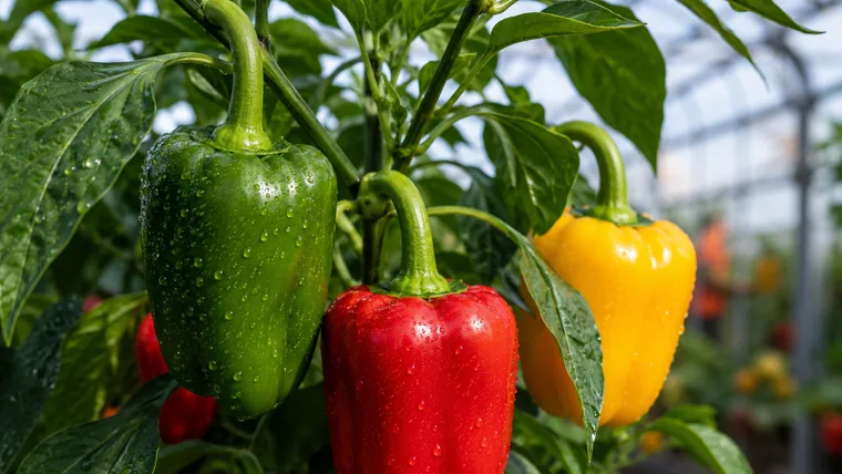Imagen ilustrativa de pimientos rojos en cultivo.