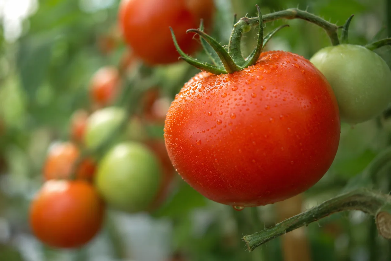 Imagen ilustrativa de tomates cultivados en invernadero.